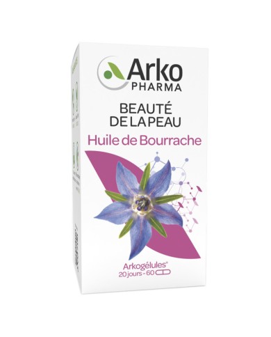 Arkopharma Arkogélules Huile de Bourrache Beauté de la peau Flacon de60 gélules