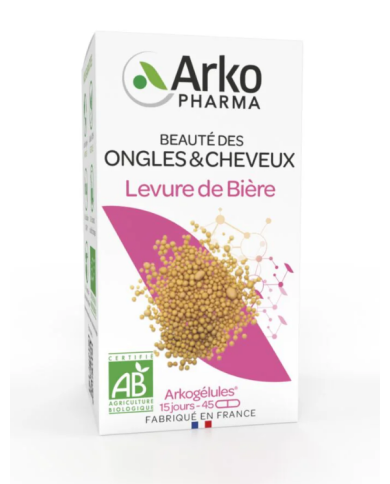 ARKOGELULES Levure de bière Ongles et cheveux Flacon de 45 Gélules