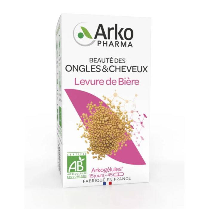 ARKOGELULES Levure de bière Ongles et cheveux Flacon de 45 Gélules