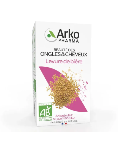 ARKOGELULES Levure de bière ongles et cheveux Flacon de 150 Gélules