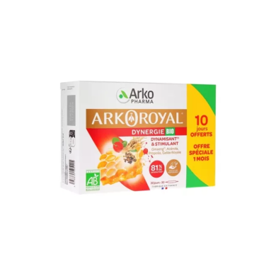ARKOPHARMA ARKOROYAL DYNERGIE BIO Fortifiant et stimulant Boite de 20 ampoules + 10 gratuites