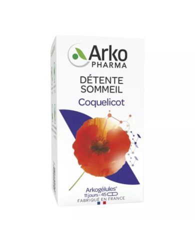 ARKOGELULES Coquelicot "Détente et sommeil" Flacon de 45 Gélules
