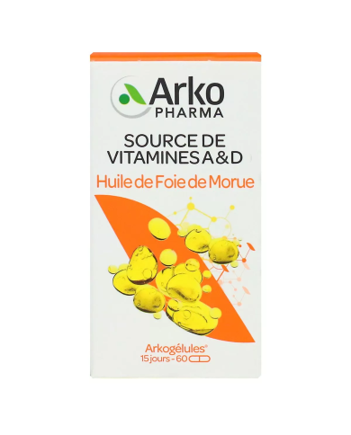 ARKOGELULES Huile de foie de morue Boite de 60 capsules
