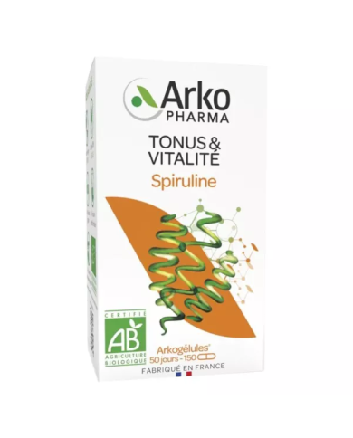 Arkogelules Spiruline bio "tonus et vitalité"  Boite de 150 gélules