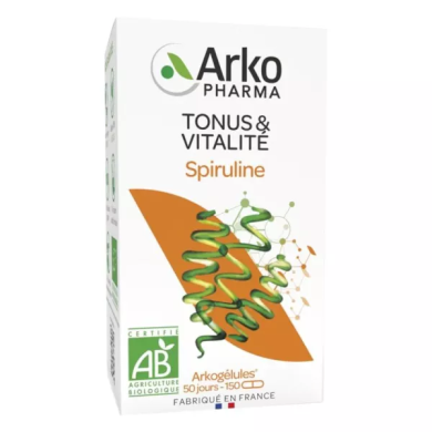 Arkogelules Spiruline bio "tonus et vitalité"  Boite de 150 gélules