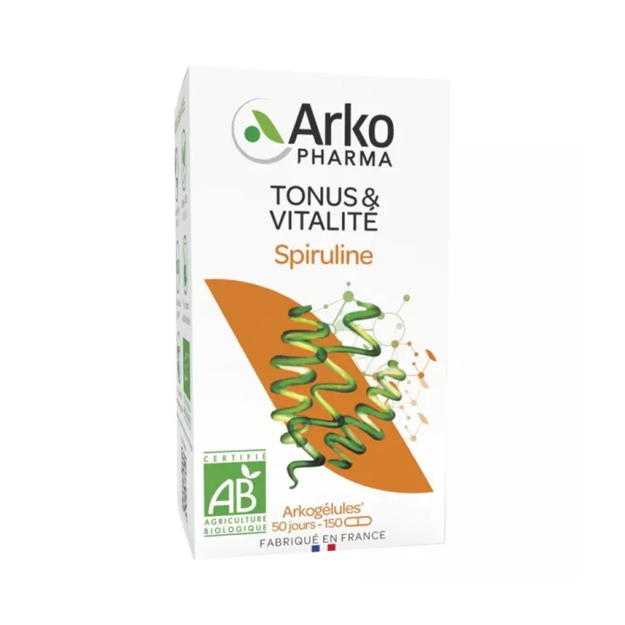 Arkogelules Spiruline bio "tonus et vitalité"  Boite de 150 gélules