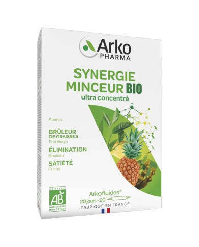 ARKOPHARMA Arkofluide Synergie minceur BIO Boite de 20 ampoules
