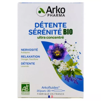 ARKOPHARMA Arkofluides Détente - sérénité BIO Boite de 20 ampoules