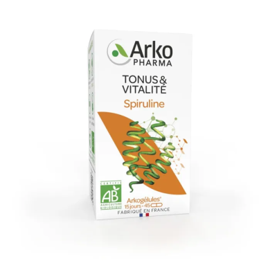 Arkogélules Spiruline 'tonus et vitalité" Boite de 45 gélules
