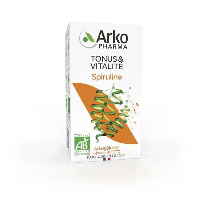 Arkogélules Spiruline 'tonus et vitalité" Boite de 45 gélules