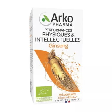 ARKOGELULES GINSENG "performances physiques et intellectuelles" Boite de 45 GELULES