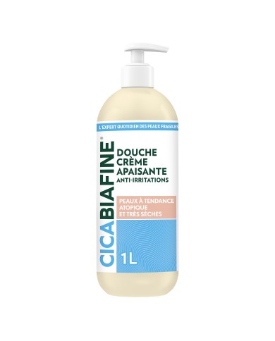 CICABIAFINE Douche Crème Apaisante Anti-Irritations  Flacon pompe de 1 Litre