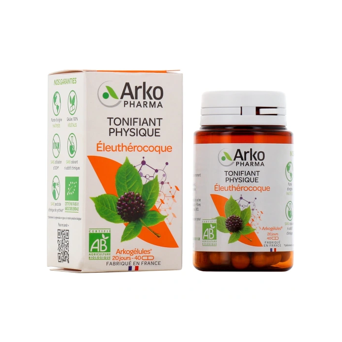 ARKOGELULES Eleuthérocoque "Tonifiant physique" Flacon de 40 gélules