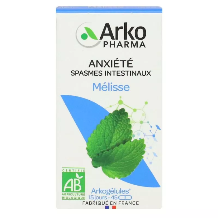 ARKOGELULES Mélisse "Anxiété et spasmes intestinaux" Flacon de 45 gélules