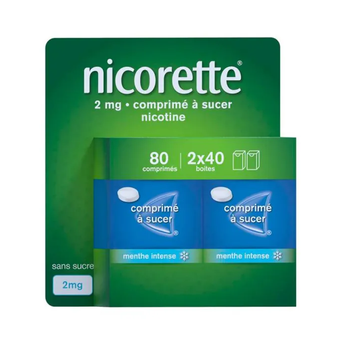 NICORETTE 2 Mg Comprimés à sucer menthe intense 2 Boites de 40
