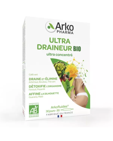 Arkopharma Arkofluides Ultra Draineur Bio Boite de 30 ampoules