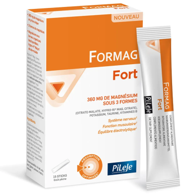FORMAG FORT 360Mg de magnésium Boite de 15 sticks à diluer