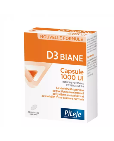 Pileje D3 Biane 1000UI Boite de 30 capsules