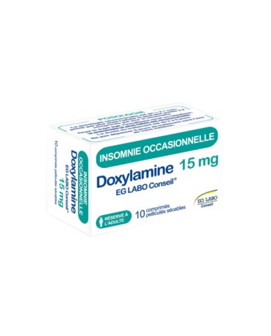 DOXYLAMINE 15 mg EG LABO Boite de 10 comprimés