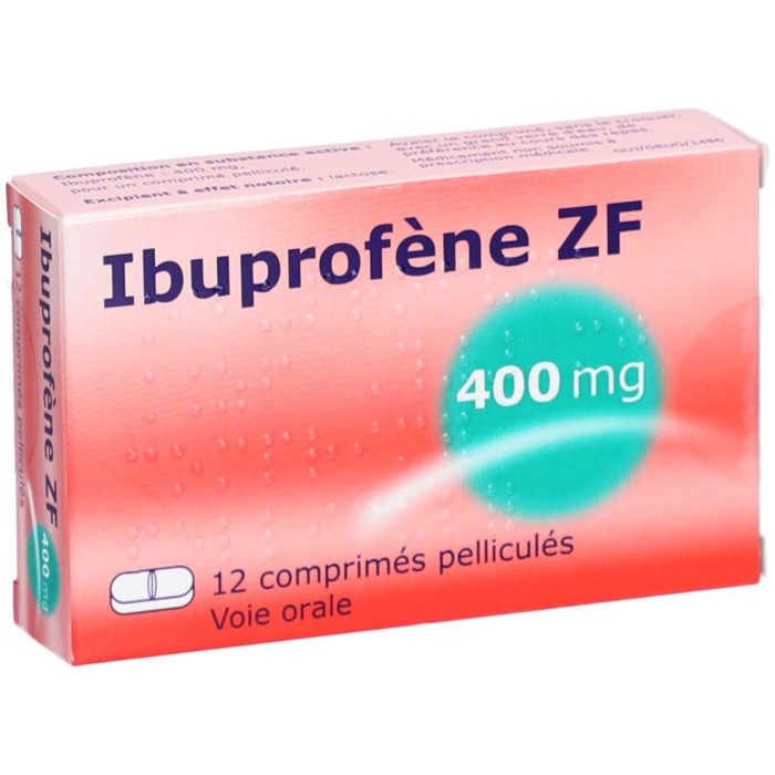 IBUPROFENE ZF 400 MG Douleurs et Fièvre Boite de 12 comprimés