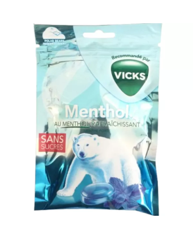 VICKS Bonbons Menthol sans Sucre 72g