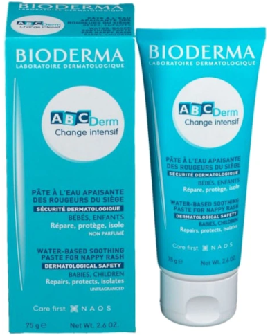 BIODERMA ABCDerm Change Intensif  Pâte à l' Eau Réparatrice des Rougeurs du Siège Tube de 75 ml