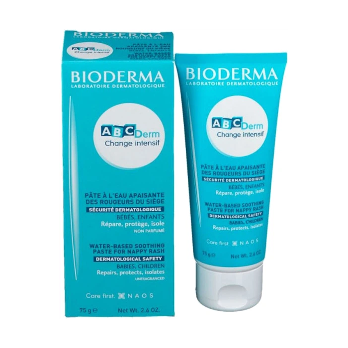 BIODERMA ABCDerm Change Intensif  Pâte à l' Eau Réparatrice des Rougeurs du Siège Tube de 75 ml