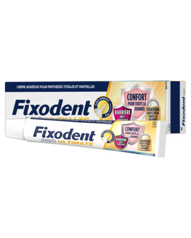 fixodent PRO ULTIMATE Antiparticules confort et fixation pour la journée Arôme Frais, 40ml