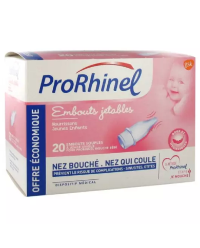 ProRhinel 20 Embouts Jetables Souples pour Mouche Bébé