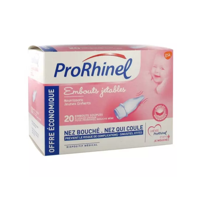 ProRhinel 20 Embouts Jetables Souples pour Mouche Bébé