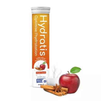 Hydratis Solution d'Hydratation Goût pomme canelle Boite de 20 pastilles