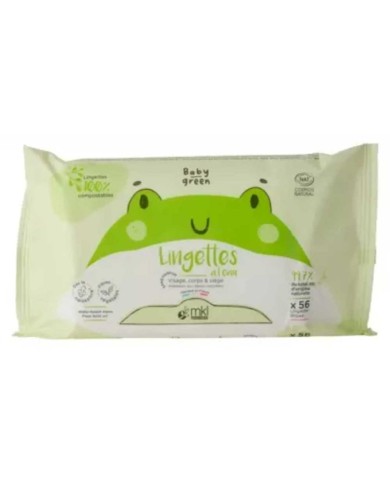MKL Baby Green Lingettes à l'Eau Bio Sachet de 56 Lingettes
