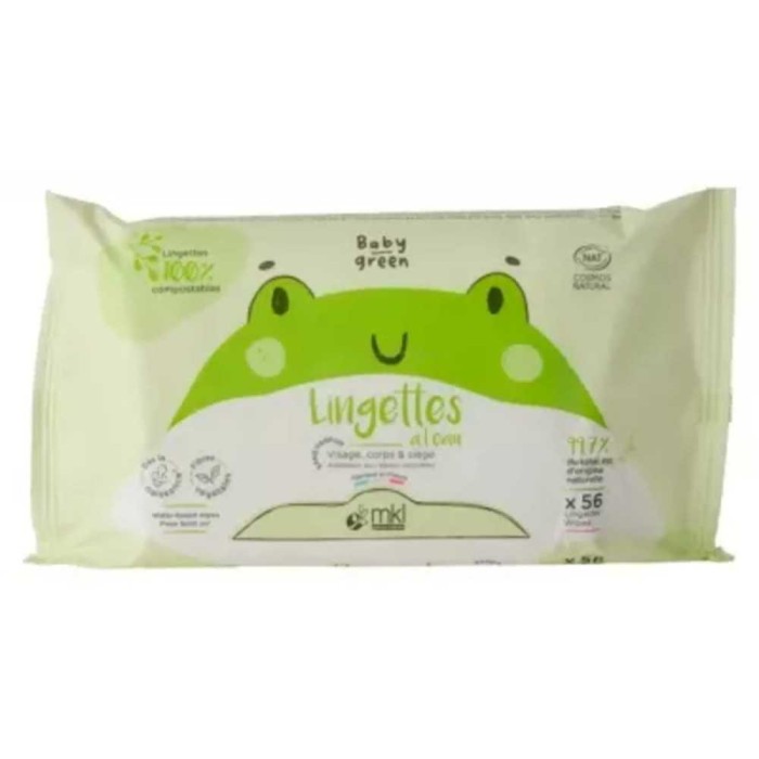 MKL Baby Green Lingettes à l'Eau Bio Sachet de 56 Lingettes