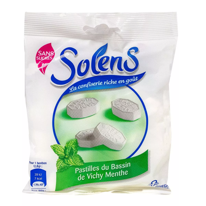 Solens Pastilles du bassin de Vichy menthe sans sucres 100g ( environ 35 bonbons)