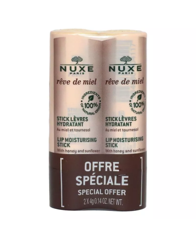 Nuxe Rêve de miel stick lèvres hydratant miel tournesol Lot de 2x4g