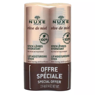 Nuxe Rêve de miel stick lèvres hydratant miel tournesol Lot de 2x4g