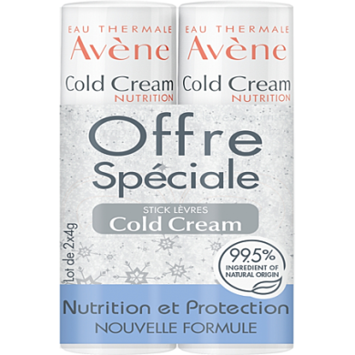 AVENE COLD CREAM Stick Lèvres Nutrition Lot de 2x 4g