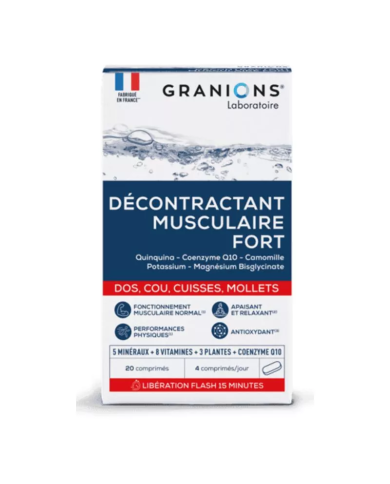 GRANIONS Décontractant Musculaire Fort Boite de 20 Comprimés