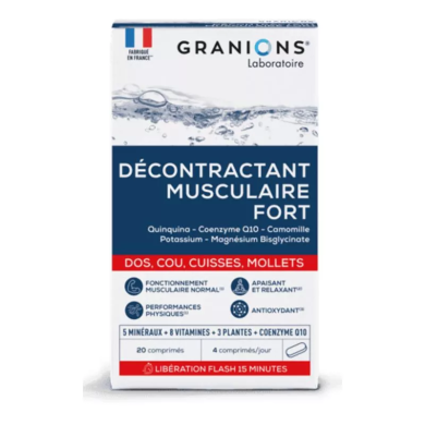 GRANIONS Décontractant Musculaire Fort Boite de 20 Comprimés