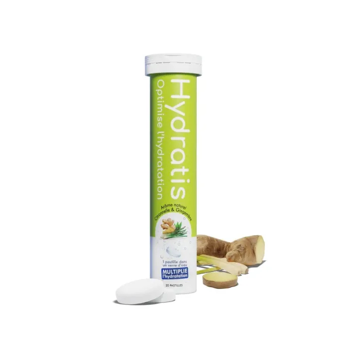 Hydratis Solution d'Hydratation citronnelle et gingembre Boite de 20 pastilles