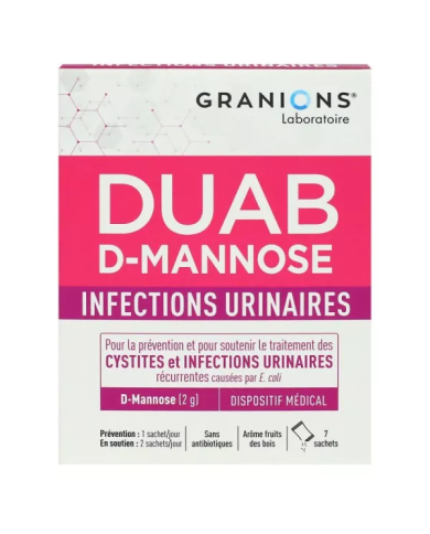 DUAB D-Mannose infections urinaires Boite de 7 sachets