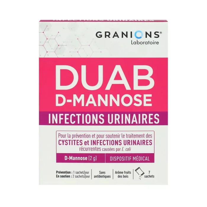 DUAB D-Mannose infections urinaires Boite de 7 sachets