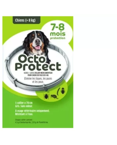 OctoProtect collier anti puce pour grand chien de + 8 kilos Boite de 1