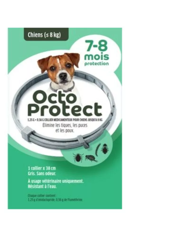 OctoProtect collier anti puce pour chien de - 8 kilos Boite de 1