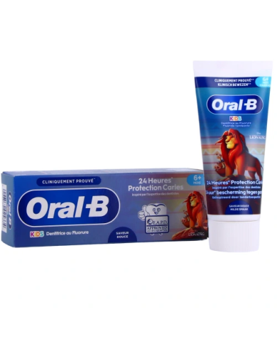 Oral b KIDS le roi lion 6 mois et + Dentifrice Protection Caries 24H  Tube de 60ml