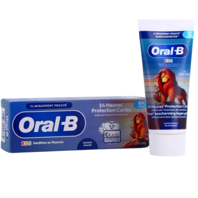 Oral b KIDS le roi lion 6 mois et + Dentifrice Protection Caries 24H  Tube de 60ml