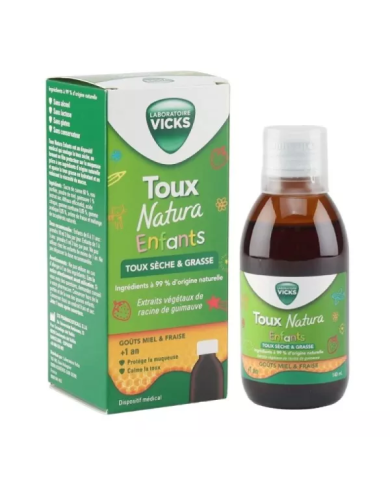 VICKS TOUX NATURA Enfants Toux sèche & Grasse Flacon de 140ML dès 1 an
