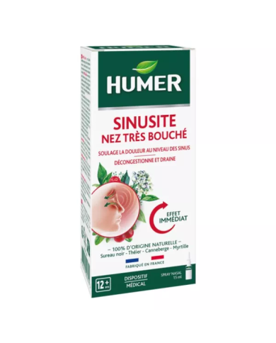 HUMER SINUSITE Nez très bouché Spray de 15 ml