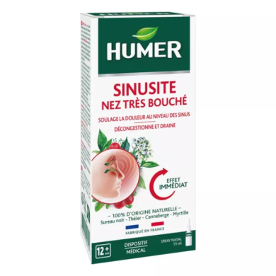 HUMER SINUSITE Nez très bouché Spray de 15 ml
