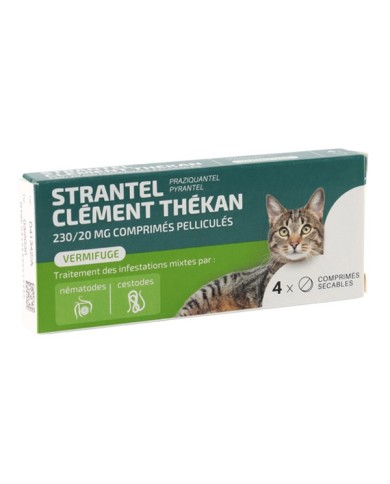 CLEMENT THEKAN STRANTEL Chats Comprimès Boite de 4 arôme viande